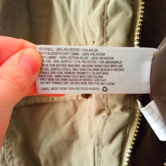 Mossimo Army Green Coat Sz Large - Picture 4 of 5